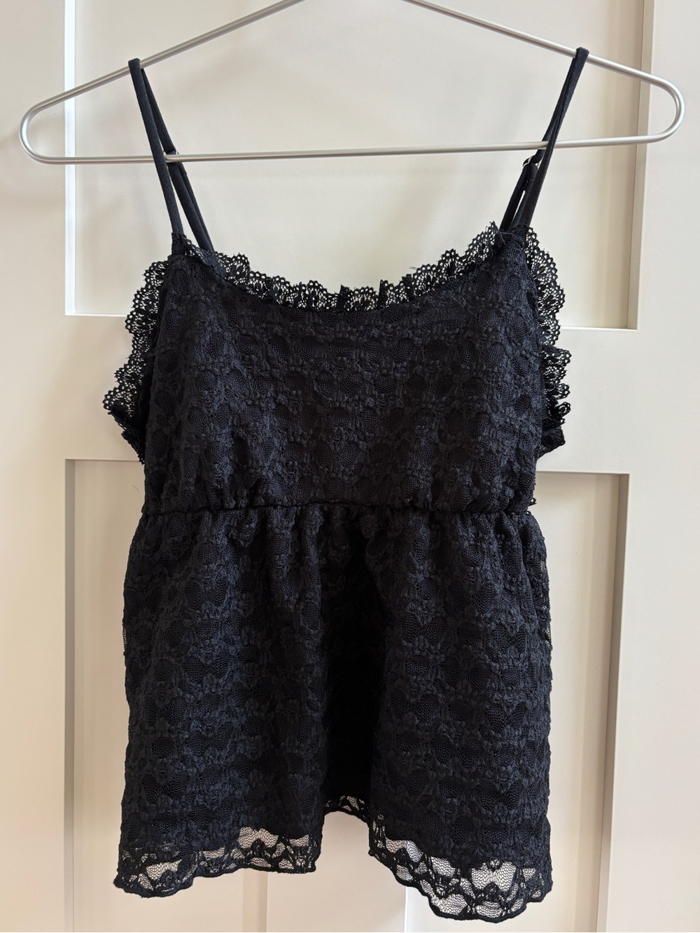 Kirious Los Angeles Womens Black Lace Babydoll Camisole Tank Top Size M
